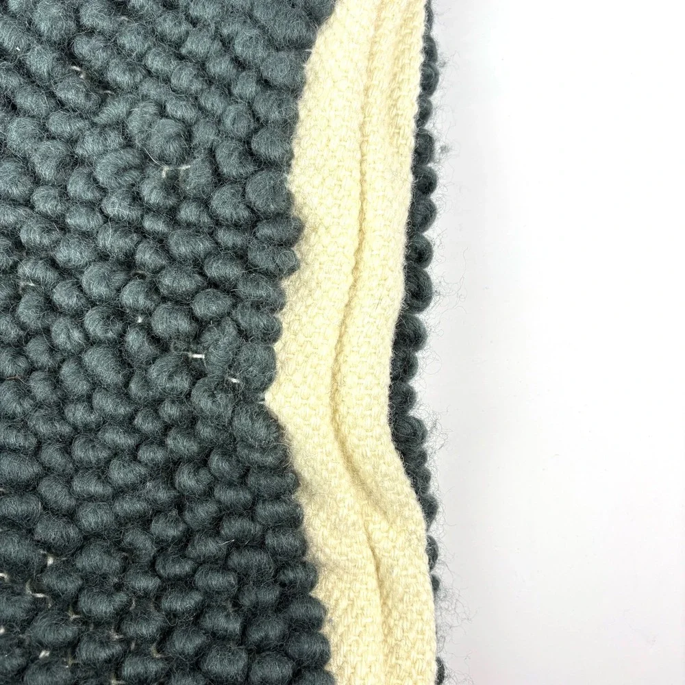 Crate & Barrel Bubble Wool Pillow‎ Sham Cover Only Dark Green 23x23